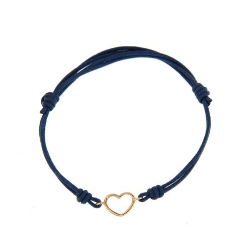 Bracciale cordino cuore filo oro 750‰ 0,3 g