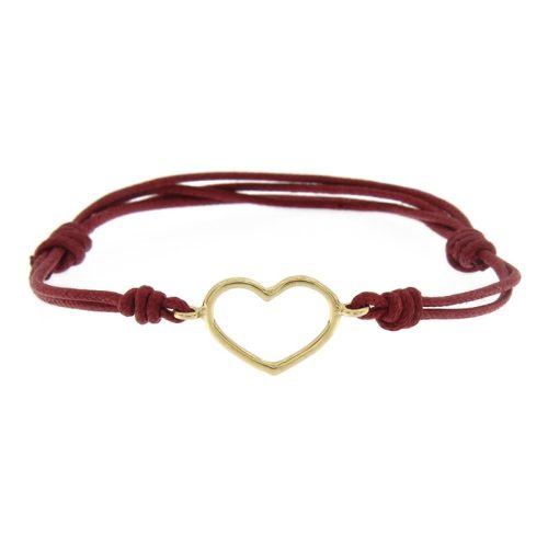Bracciale cordino cuore filo oro 750‰ 0,8 g