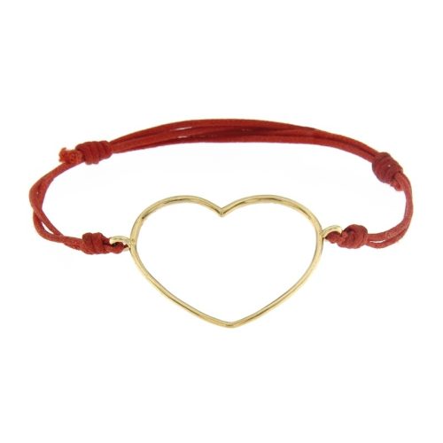 Bracciale cordino cuore filo oro 750‰ 1,9 g