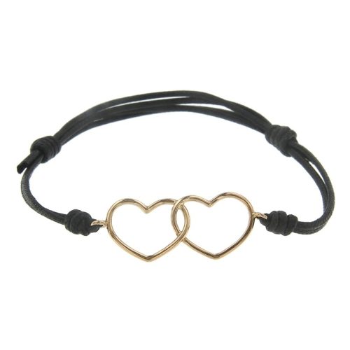 Bracciale cordino cuori filo intrecciati oro 750‰ 0,95 g