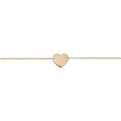 Bracciale catena cuore lastra passante oro 750‰ 1,44 g