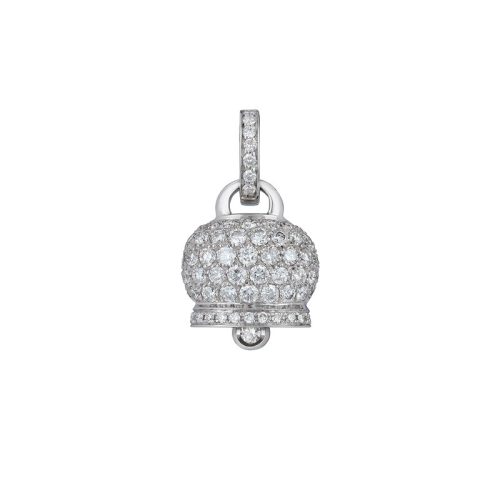 Ciondolo Campanelle oro bianco 18kt e diamanti