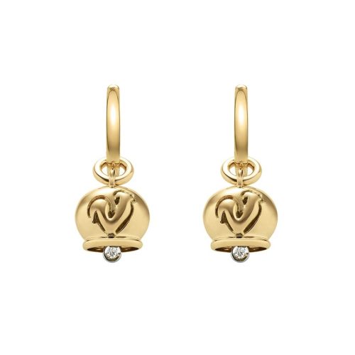 Orecchini Campanelle oro giallo 18kt e diamanti