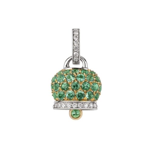 Ciondolo Campanelle oro giallo e bianco 18kt e diamanti