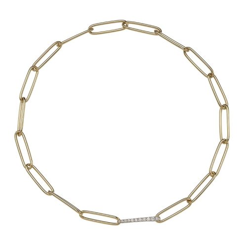 Collana Logo oro giallo e bianco 18kt e diamanti