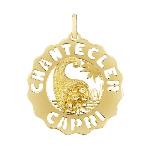 Ciondolo Logo oro giallo 18kt e diamanti