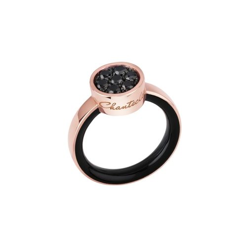 Anello Paillettes oro rosa 18kt e diamanti