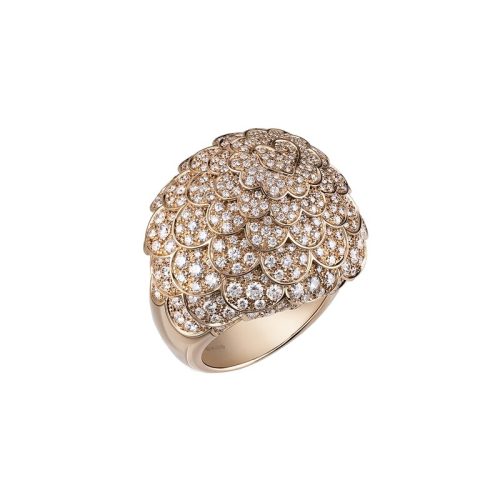 Anello Paillettes oro rosa 18kt e diamanti