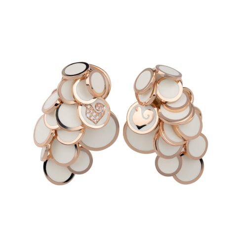Orecchini Paillettes oro rosa 18kt e diamanti