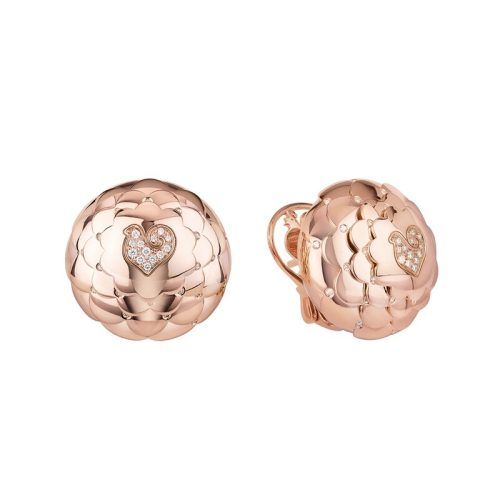 Orecchini Paillettes oro rosa 18kt e diamanti
