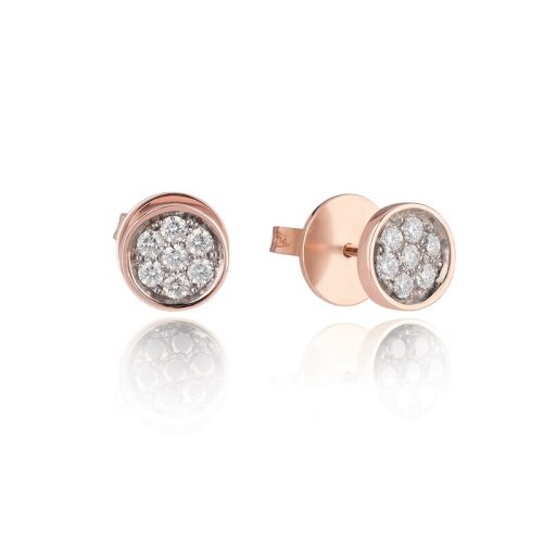 Orecchini Paillettes oro rosa 18kt e diamanti