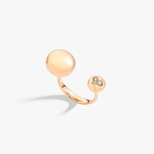 Anello in oro rosa e diamanti brown